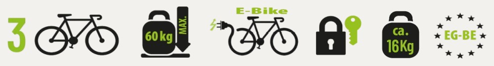 Présentation des avantages du porte-vélos attelage Eufab Amber 3